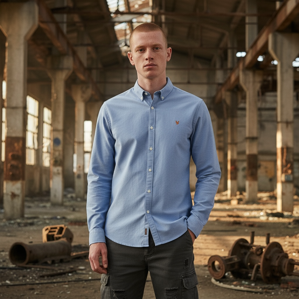 FARAH BREWER BLUE SHIRT