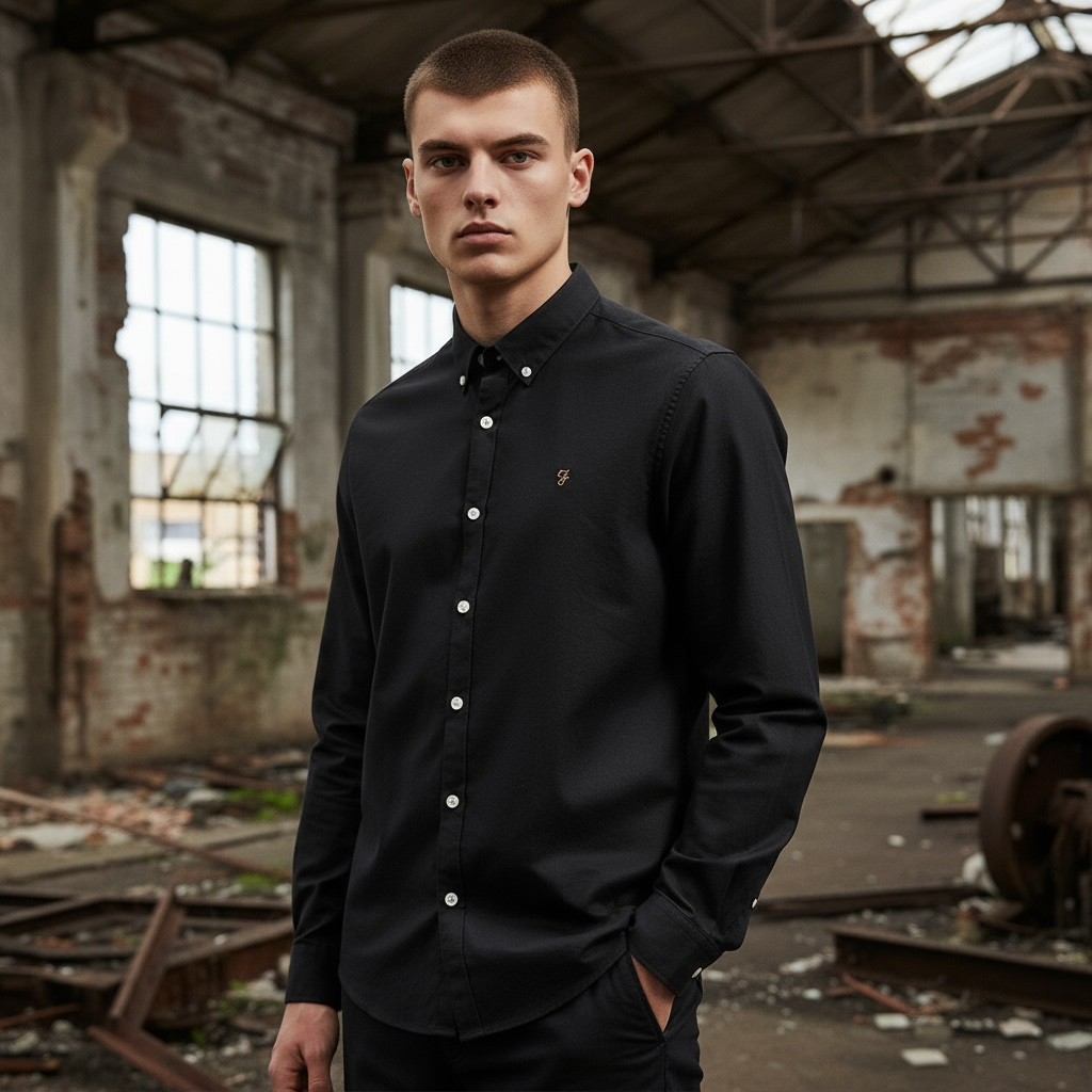 FARAH BREWER BLACK SHIRT