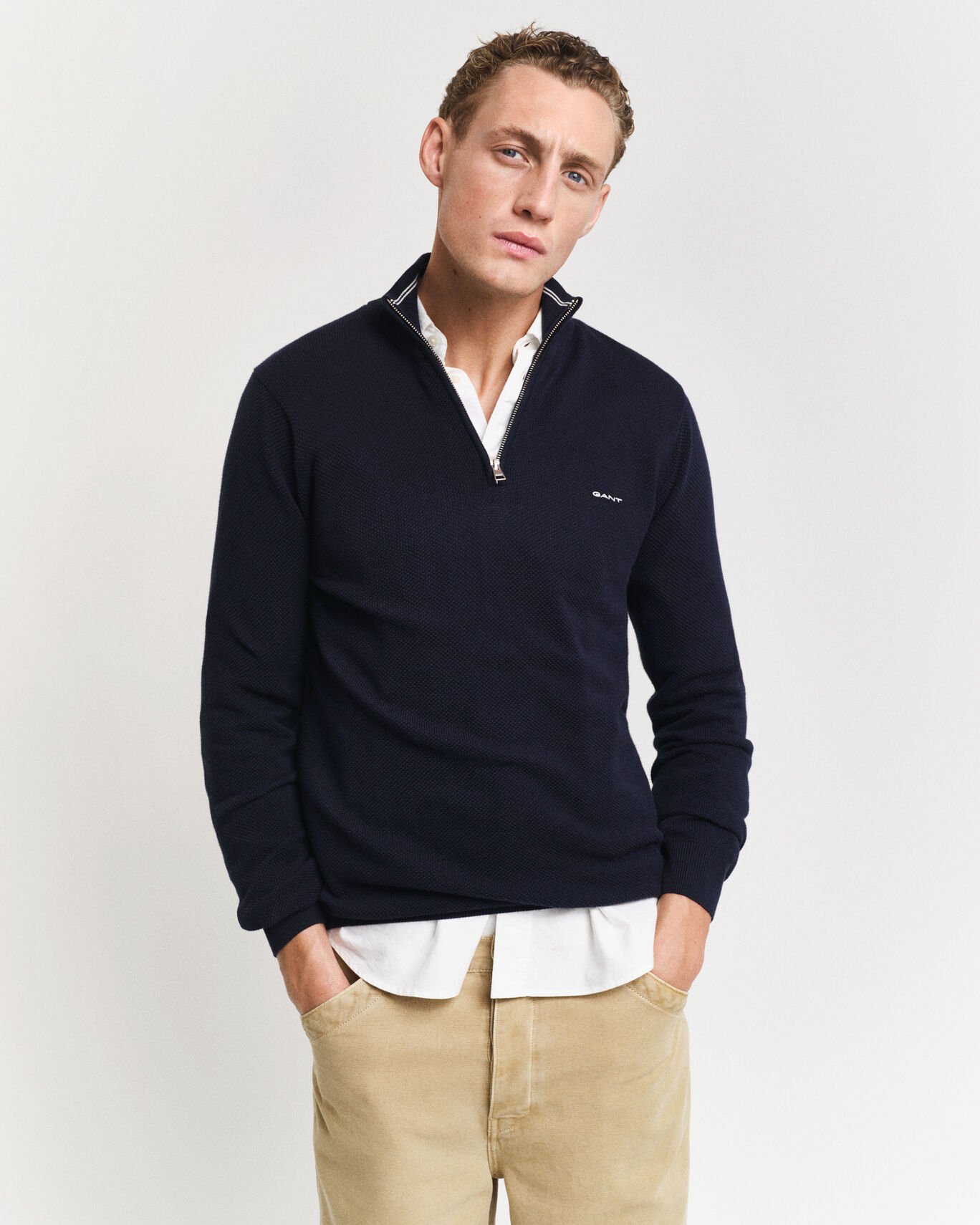 Gant zip sweater deals