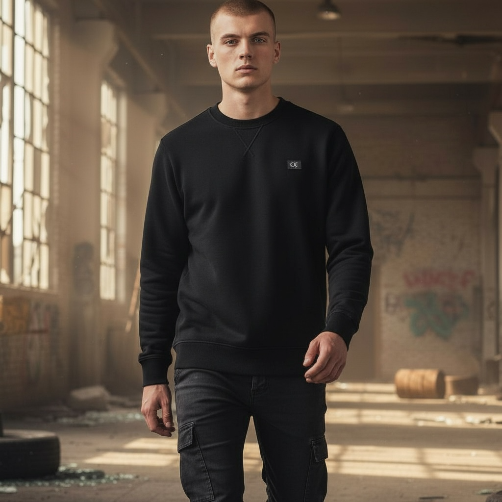 CALVIN KLEIN WOVEN LABEL CREW