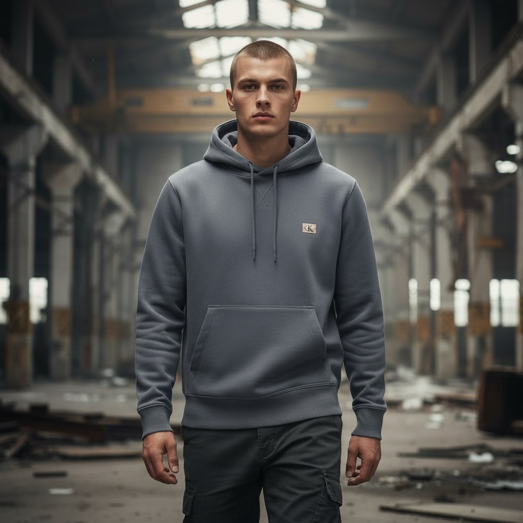 CALVIN KLEIN WOVEN LABEL HOODY