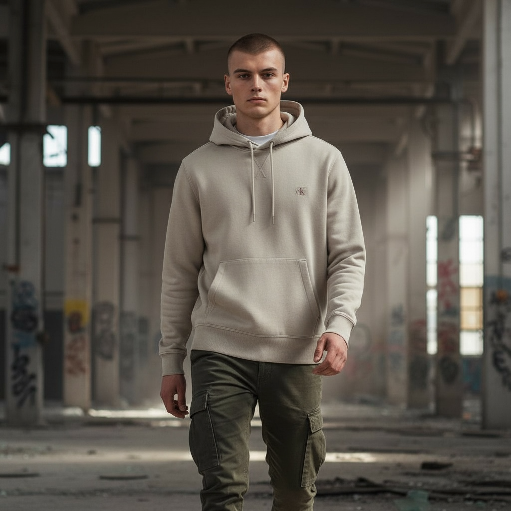 CALVIN KLEIN WOVEN LABEL HOODY