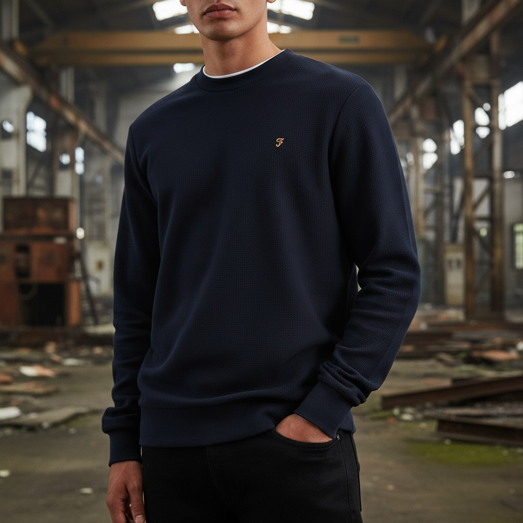 FARAH GRENVILLE NAVY SWEATER