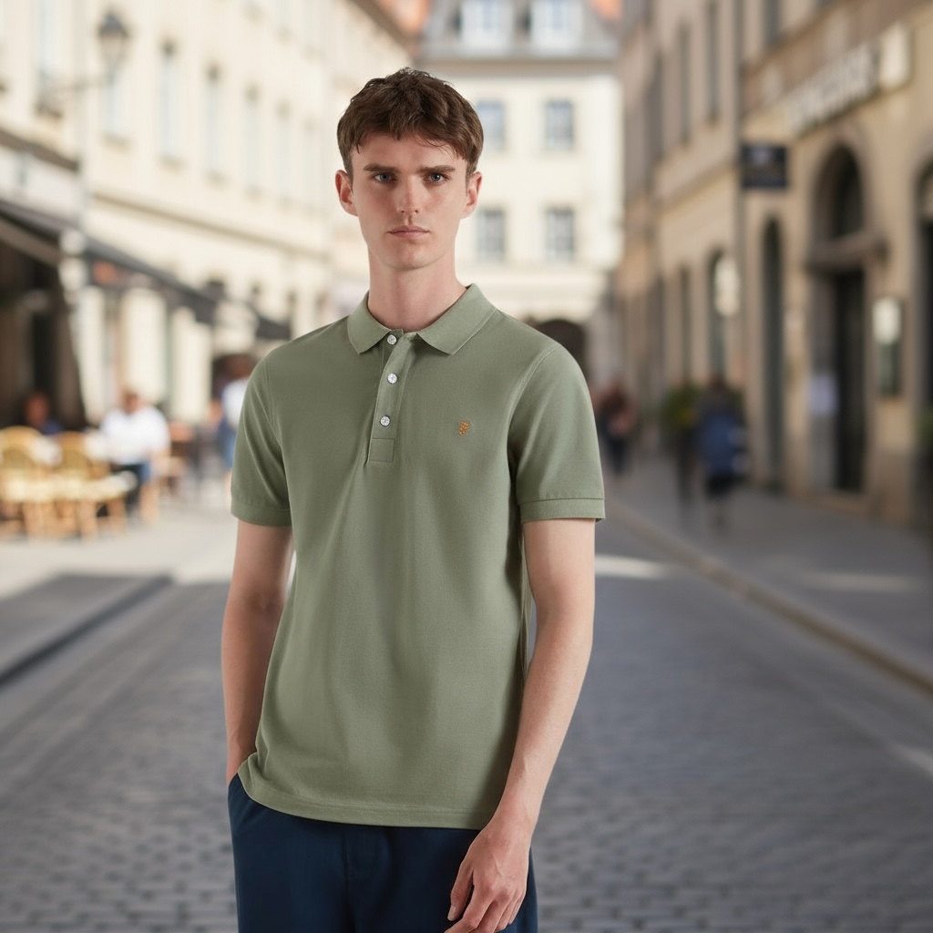 FARAH BLANES SS GREEN POLO