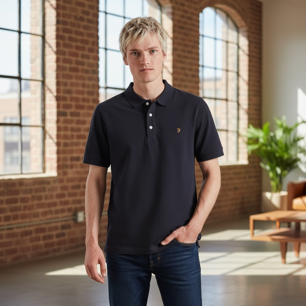 FARAH BLANES SS NAVY POLO