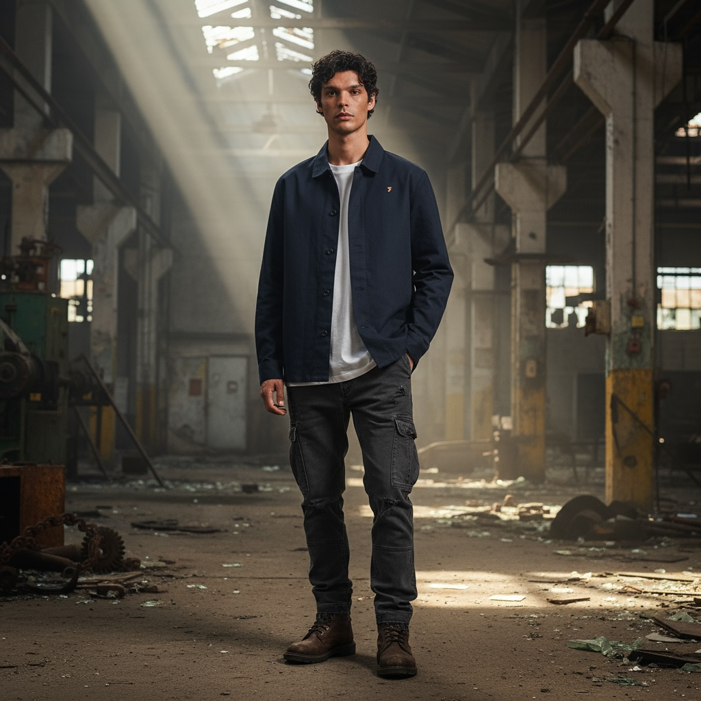 FARAH CALLIER LS NAVY OVER SHIRT