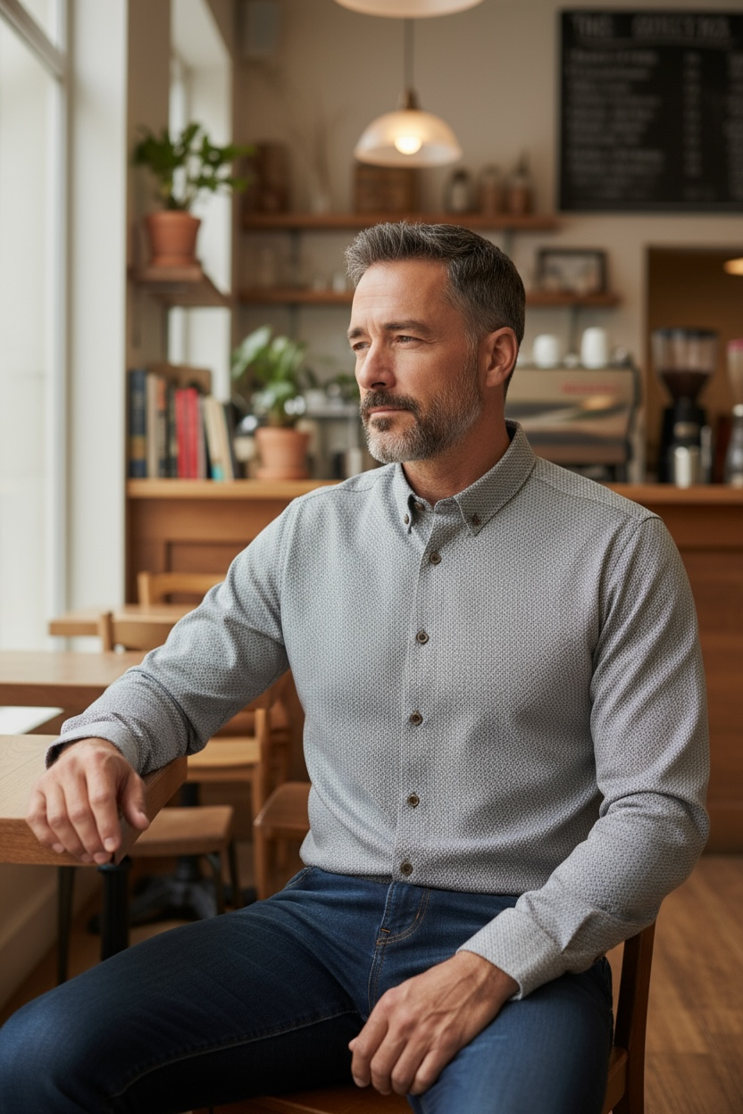 BUGATTI BROWN PRINT SHIRT