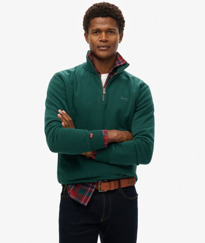 SUPERDRY ESS LOGO RAGLAN HENLEY SWEATSHIRT