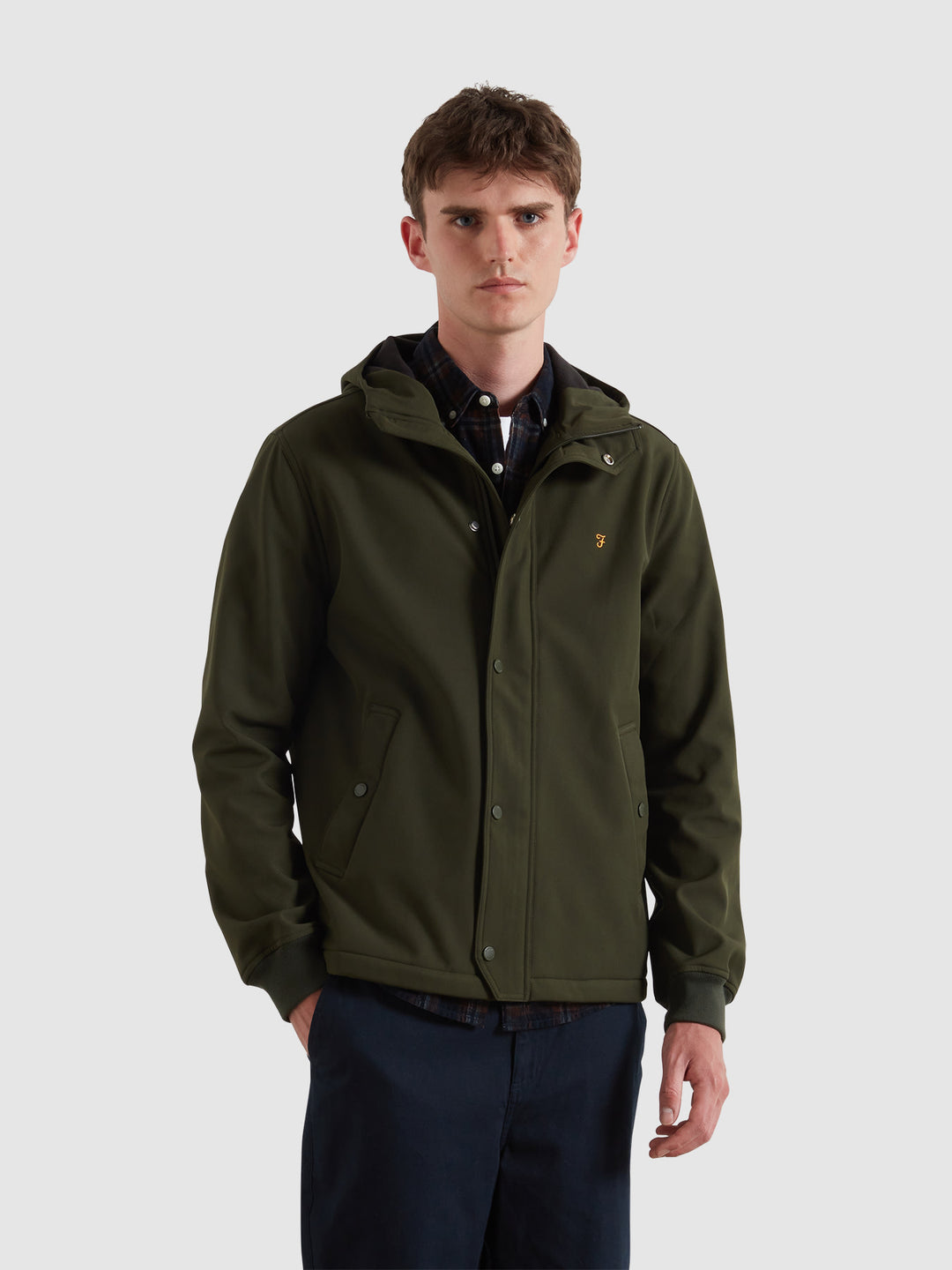 FARAH BRYDON SOFTSHELL GREEN HOODED JACKET