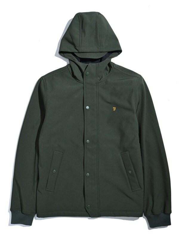 FARAH BRYDON SOFTSHELL GREEN HOODED JACKET - Image 3