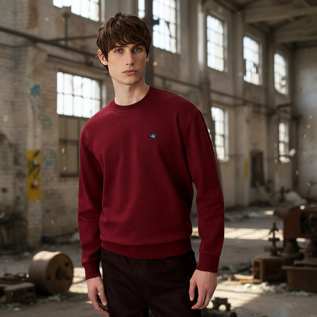 CALVIN KLEIN 350 TERRY BADGE CREW SWEAT