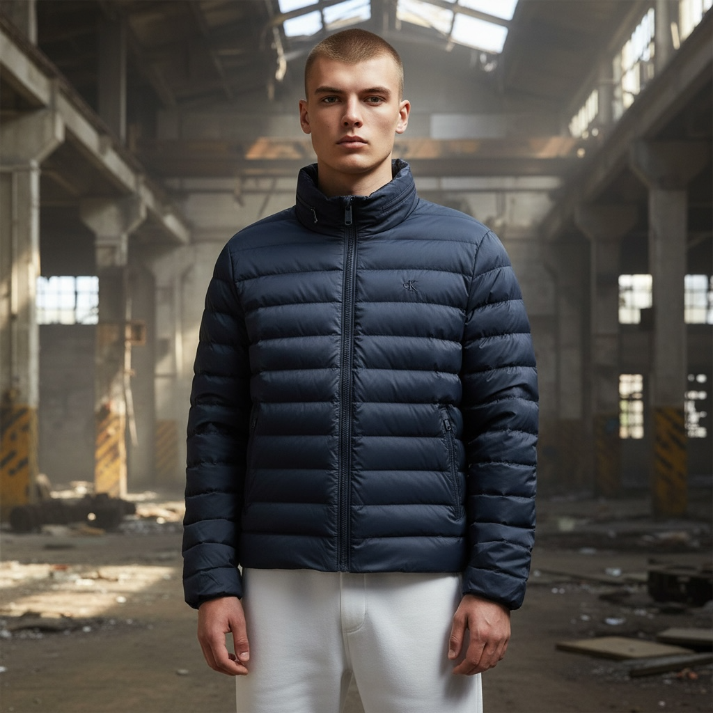 CALVIN KLEIN NYLON PUFFER HOOD JACKET