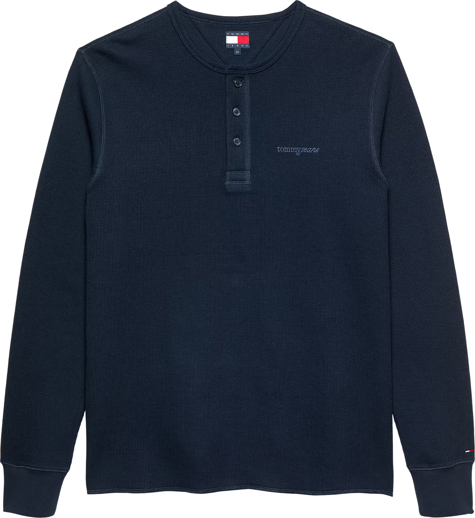 TOMMY JEANS SLIM WAFFLE SCRIPT BUTTON SWEAT