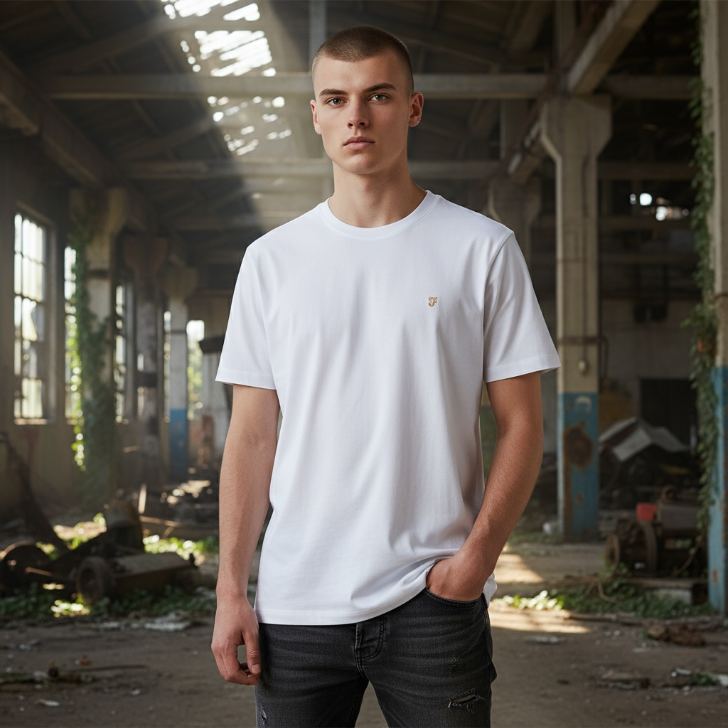 FARAH DANNY REG SS WHITE TEE