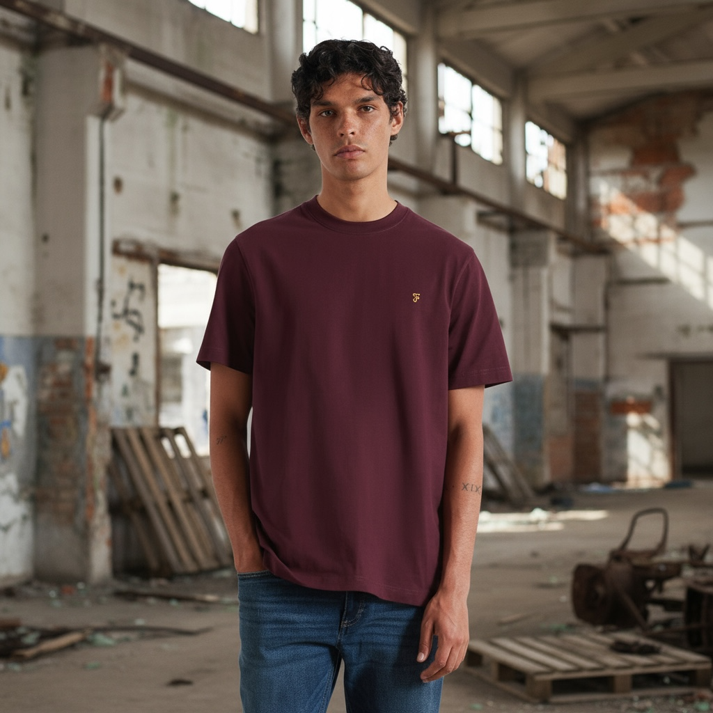 FARAH DANNY REG SS BORDEAUX TEE