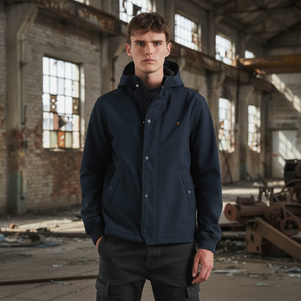 FARAH BRYDON SOFTSHELL NAVY JACKET