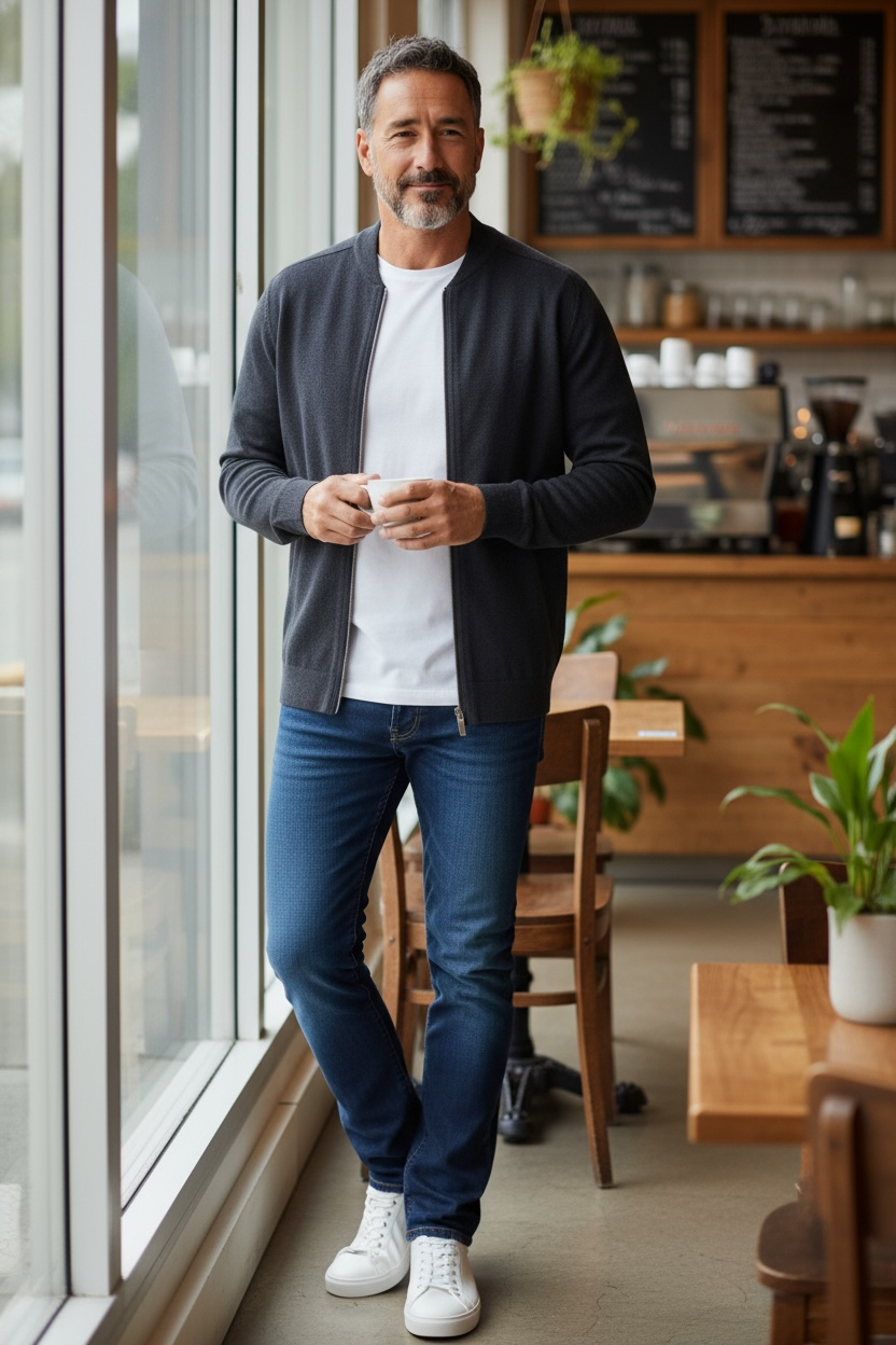 CASA MODA ZIP CARDIGAN