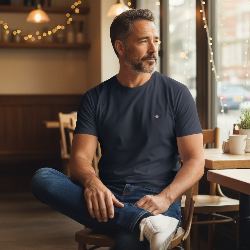 GANT REG SHIELD SS NAVY TEE SHIRT