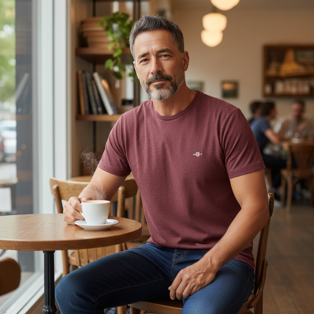 GANT REG SHIELD SS WINE TEE SHIRT