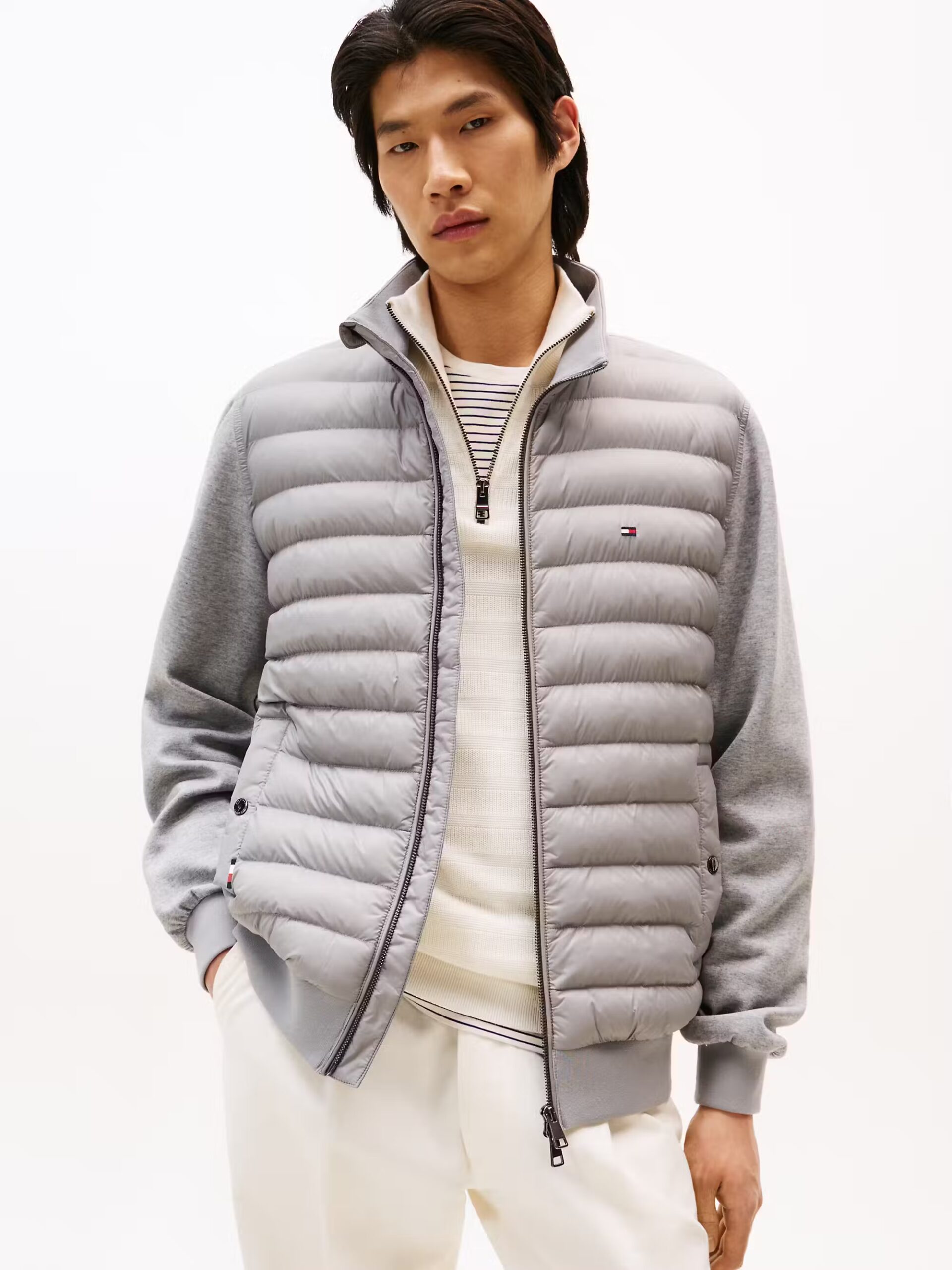 TOMMY HILFIGER MIX MEDIA STAND HYBRID JACKET