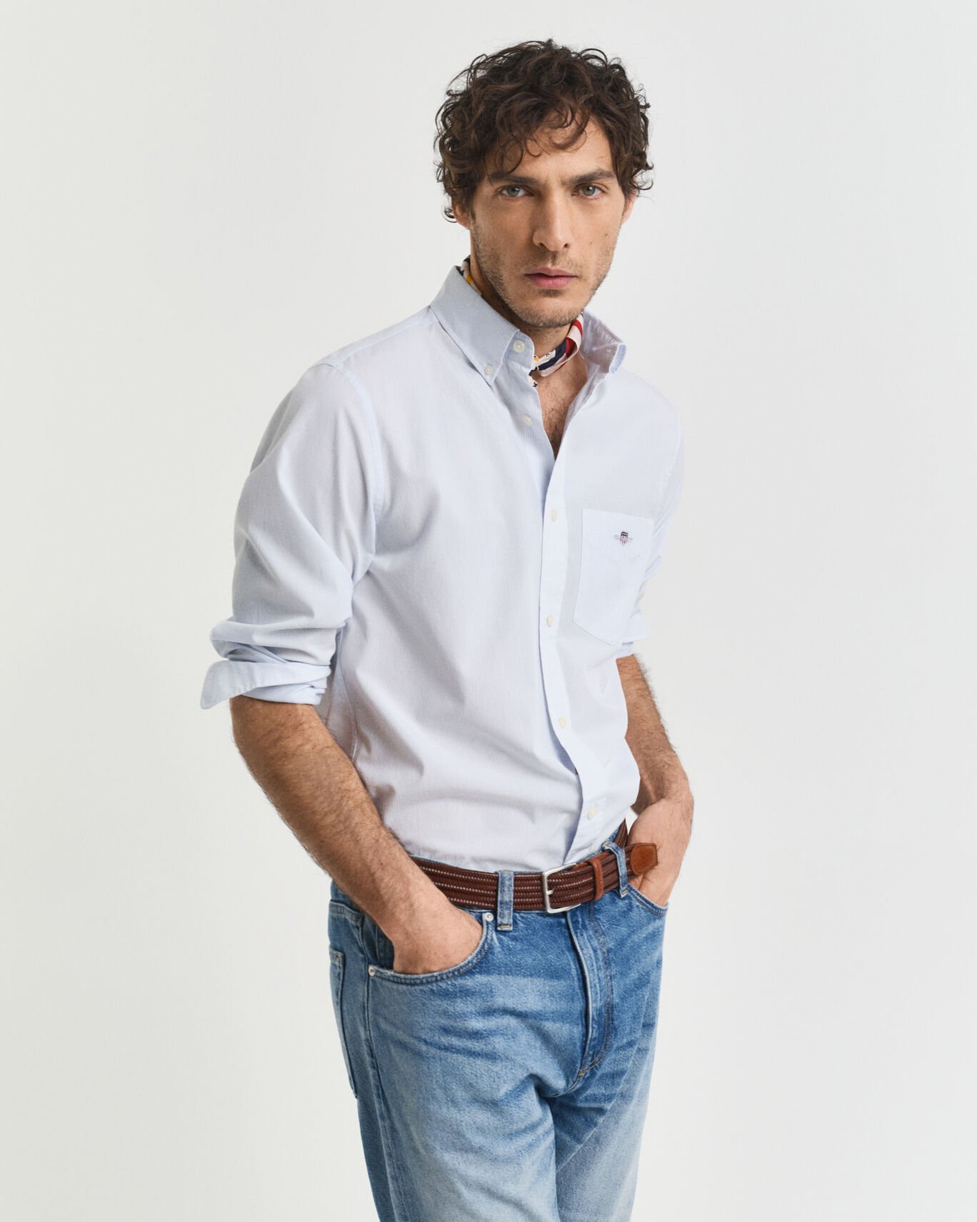 GANT REG CLASSIC POPLIN BANKER STRIPE SHIRT