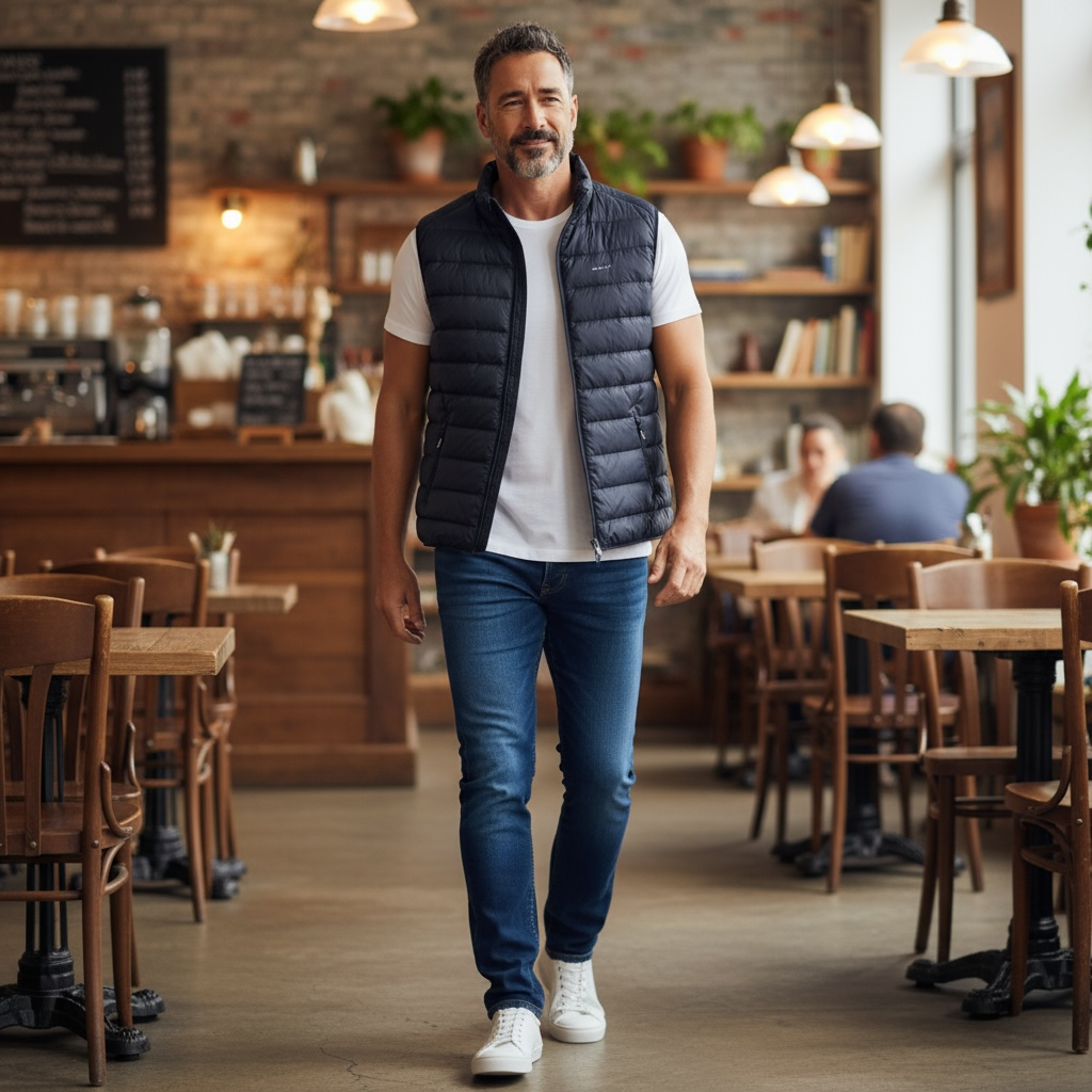 GANT NAVY LIGHT DOWN VEST GILET