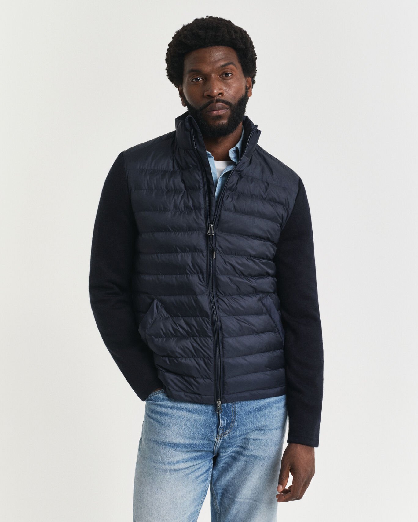 GANT NAVY MIXED MEDIA JACKET