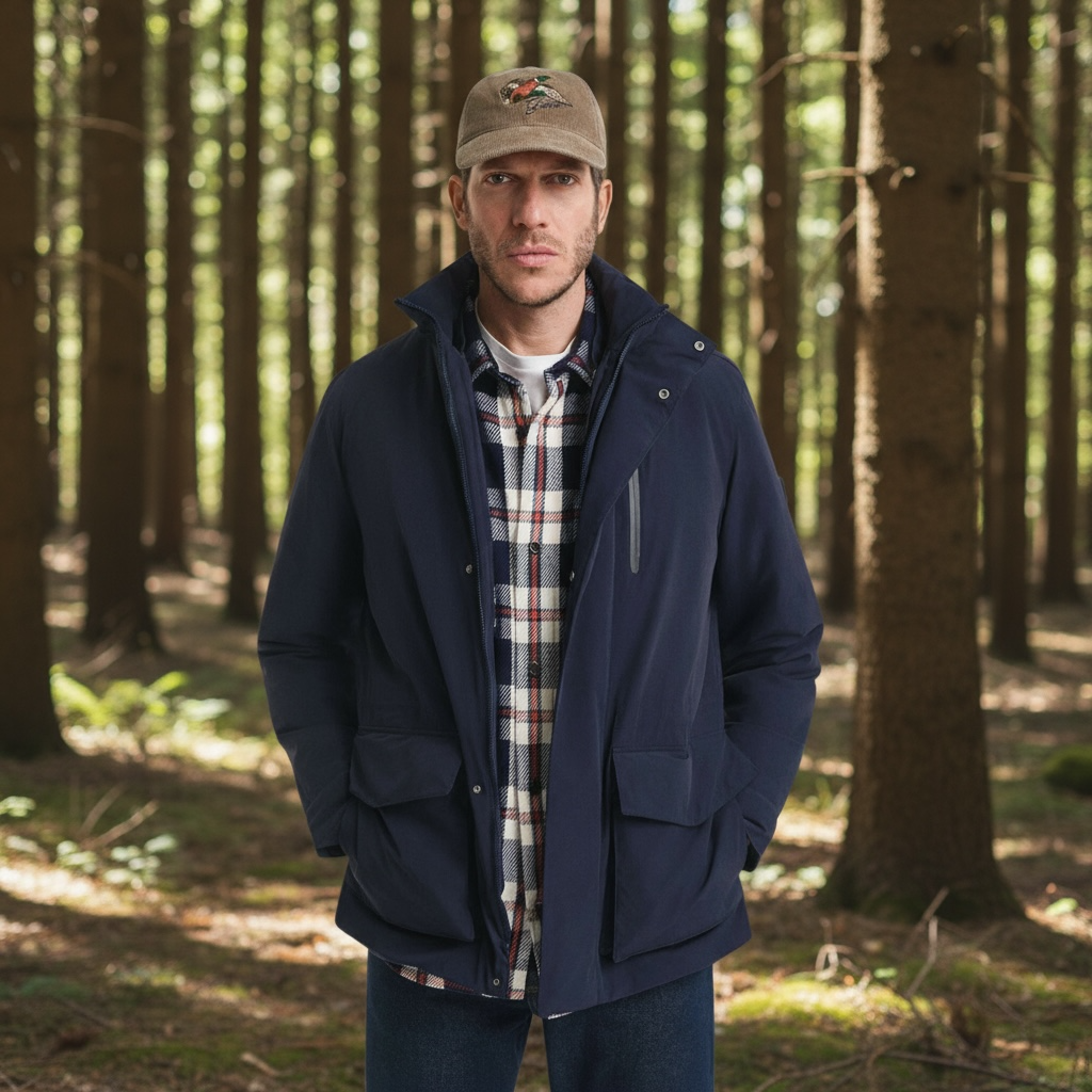 GANT DOUBLE MID LENGTH NAVY JACKET