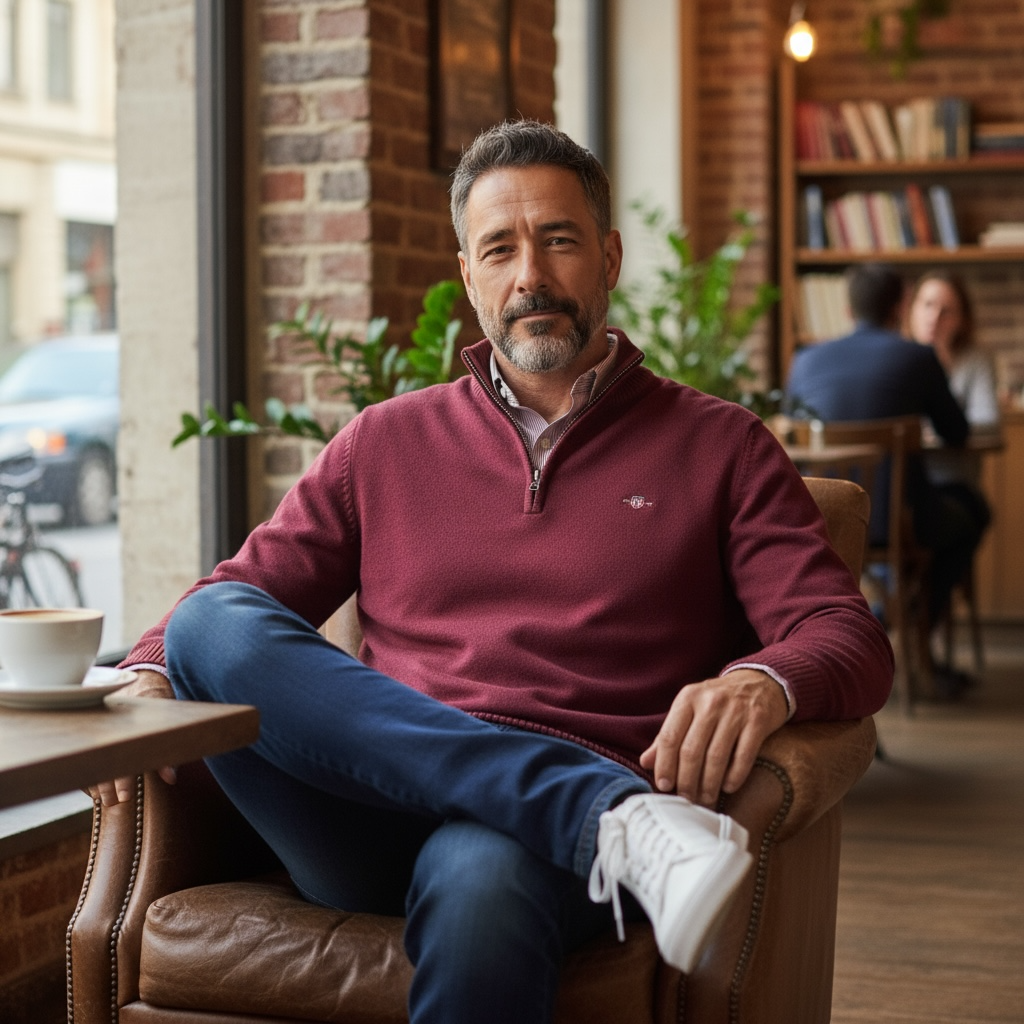 GANT CLASSIC COTTON 1/2 ZIP COTTON SWEATER