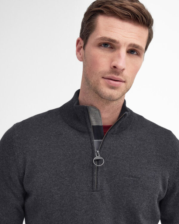 BARBOUR COTTON 1/2 ZIP KNITTED SWEATER - Image 3