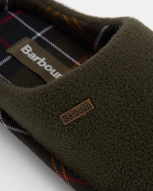 BARBOUR HEXHAM OLIVE SLIPPERS - Image 3