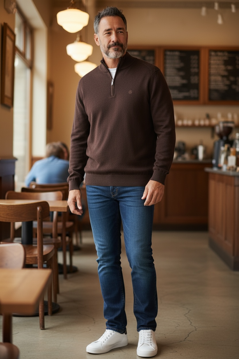 BUGATTI TROYER WINE ZIP SWEATER