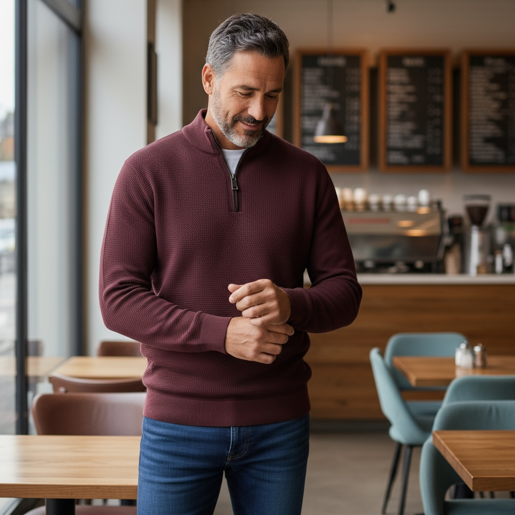 CASA MODA ZIP KNIT SWEATER