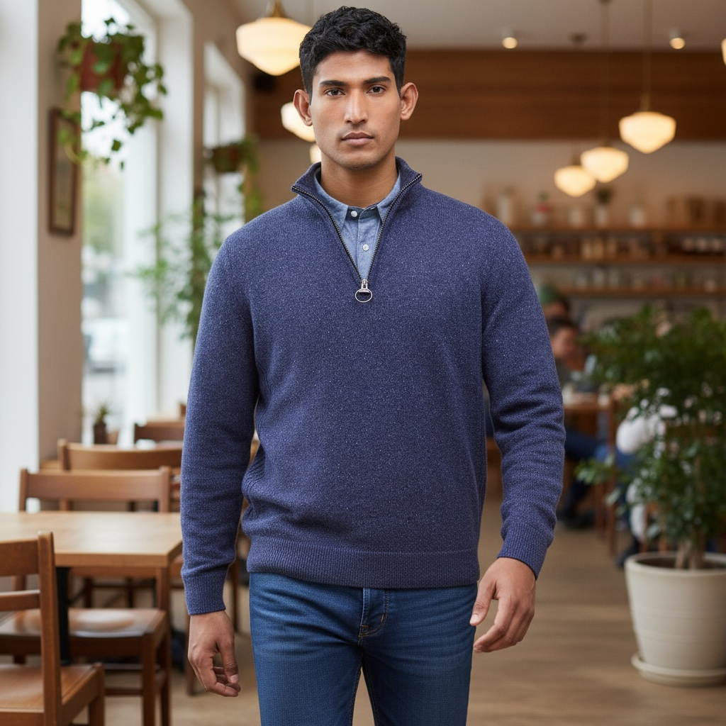 BARBOUR ESS TISBURY 1/2 ZIP SWEATER