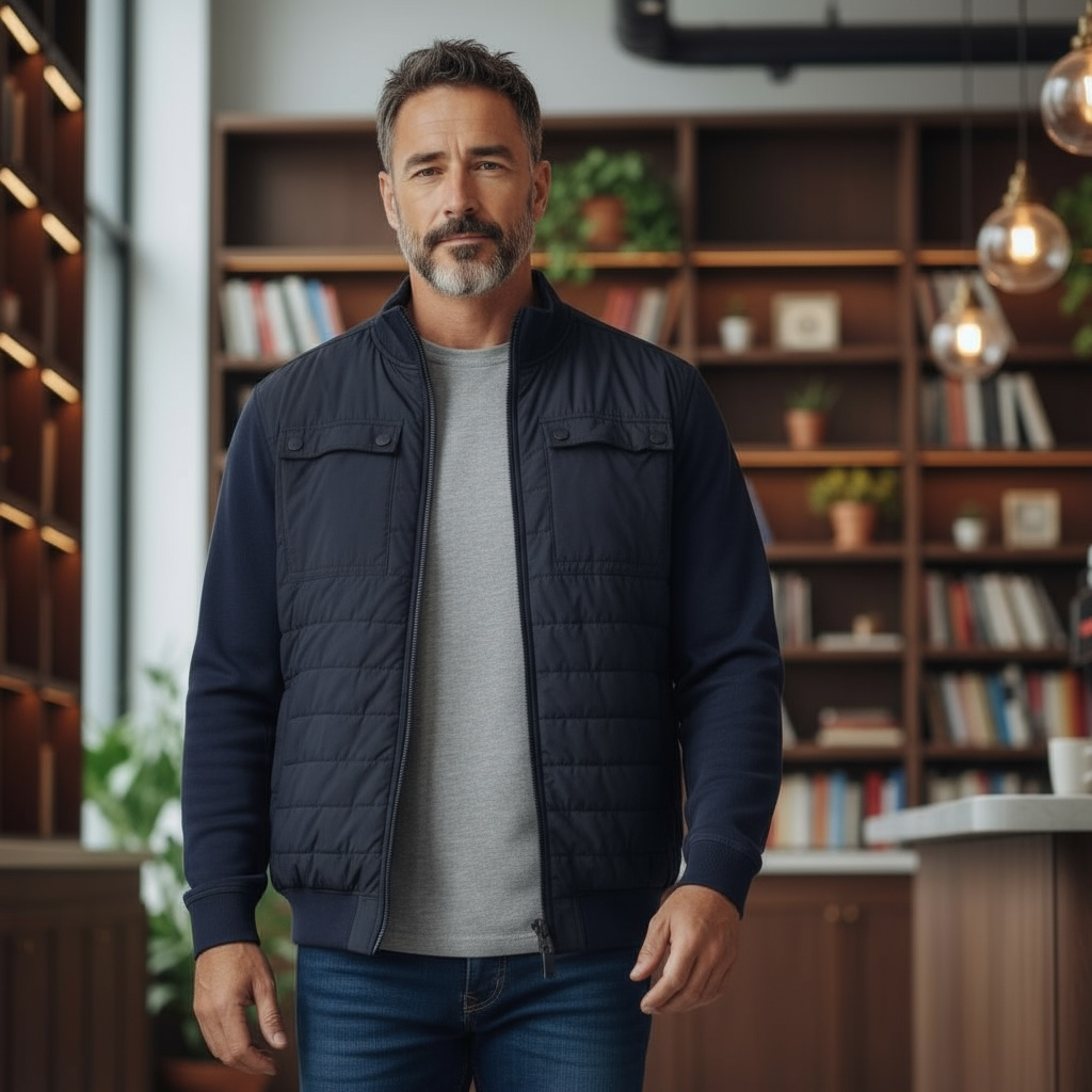 CASA MODA NAVY FULL ZIP HYBRID