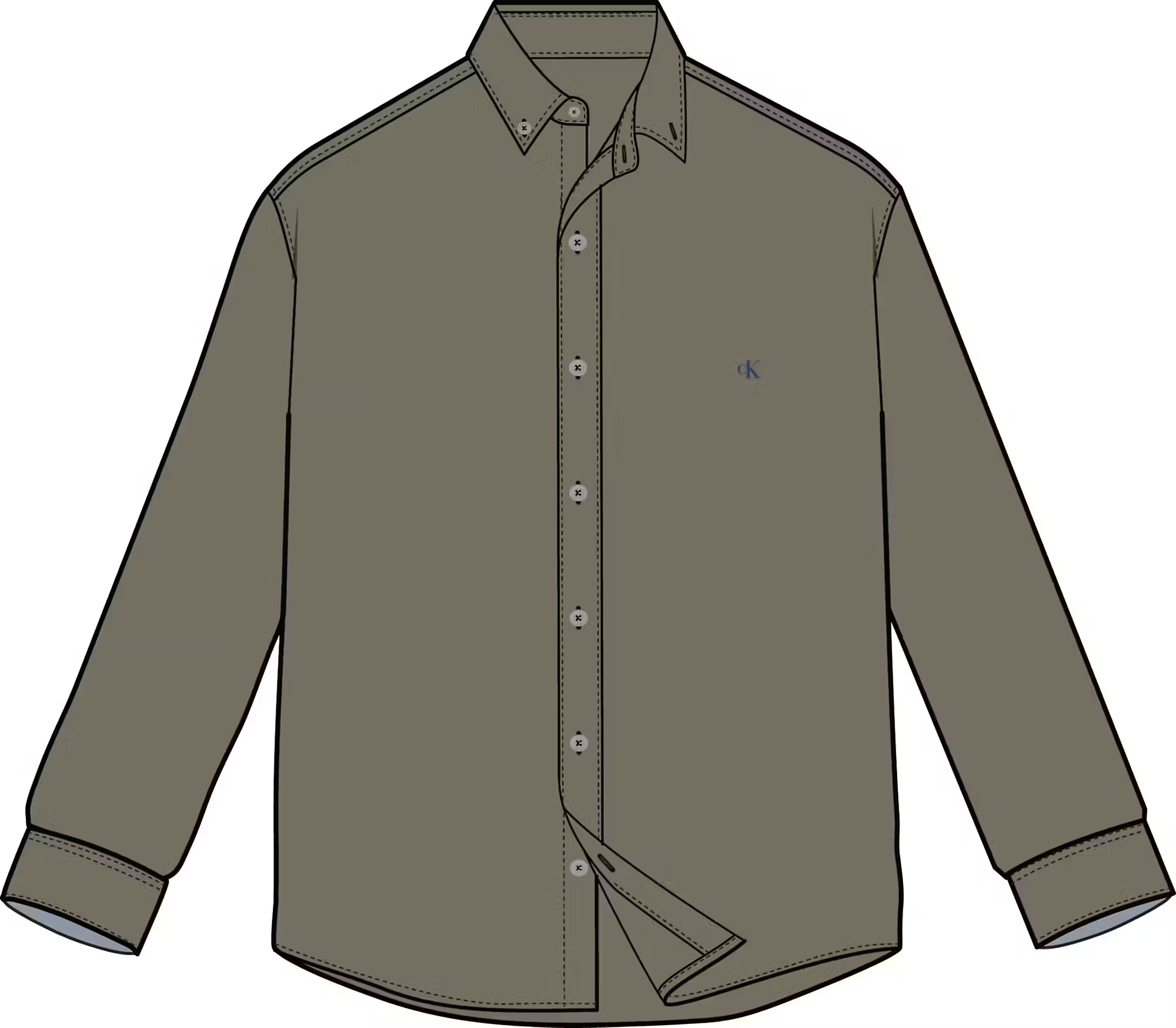 CALVIN KLEIN LS SOLID OXFORD SHIRT