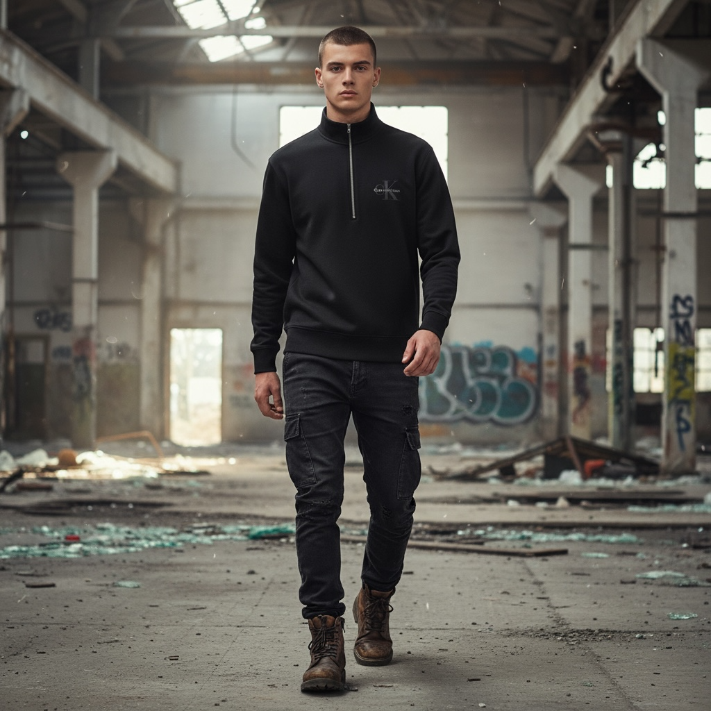 CALVIN KLEIN 350 TERRY MICRO MONAGRAM ZIP SWEAT