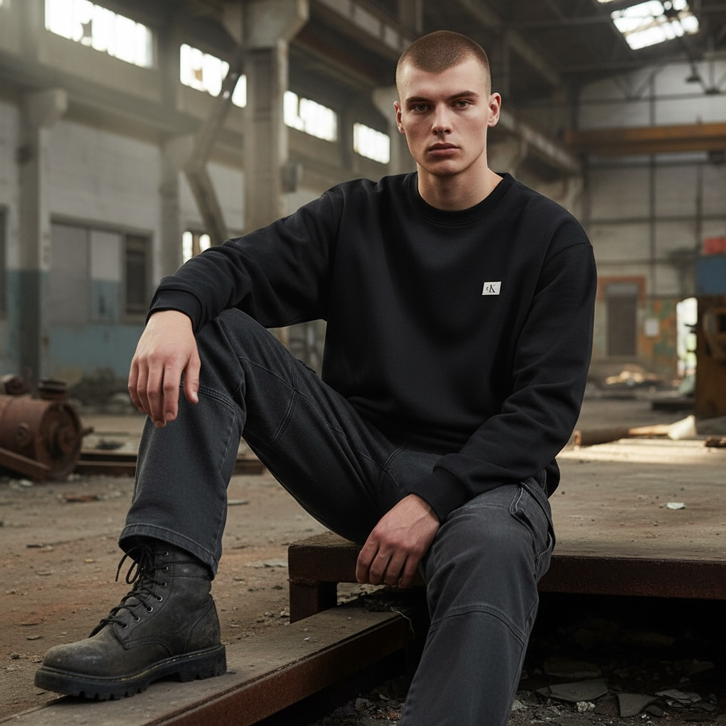 CALVIN KLEIN 350 TERRY BADGE SWEAT