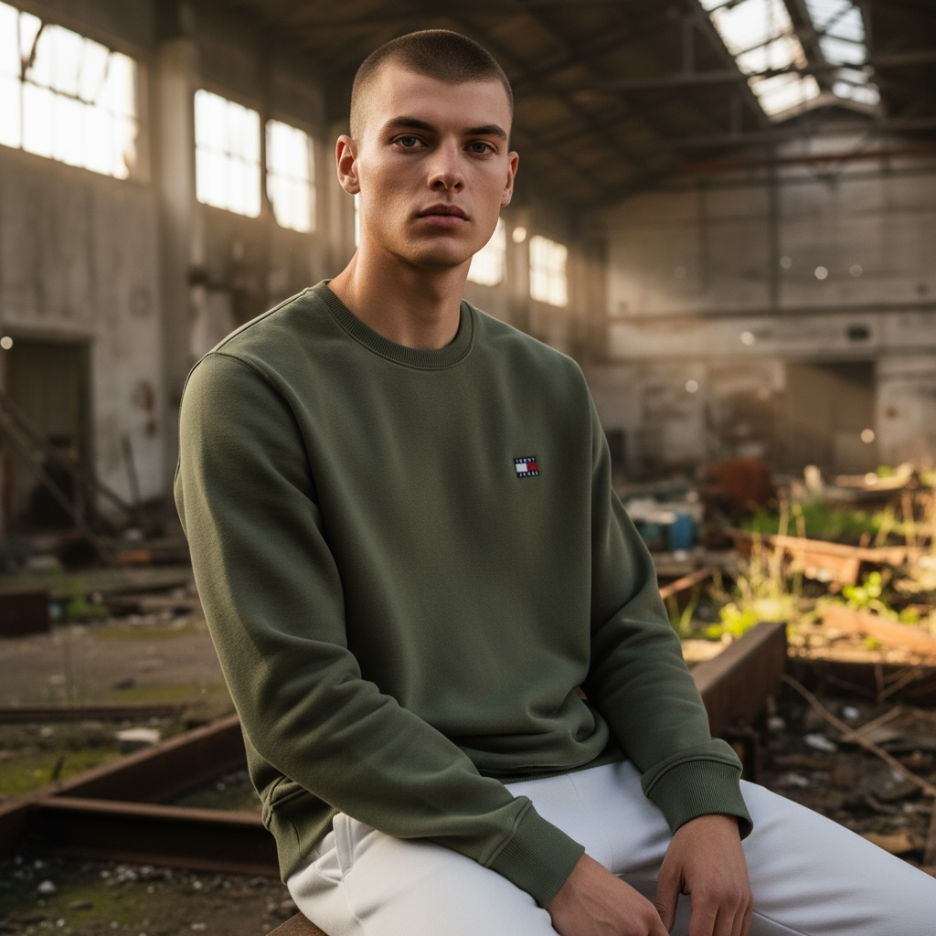 TOMMY JEANS REG BADGE CREW SWEAT