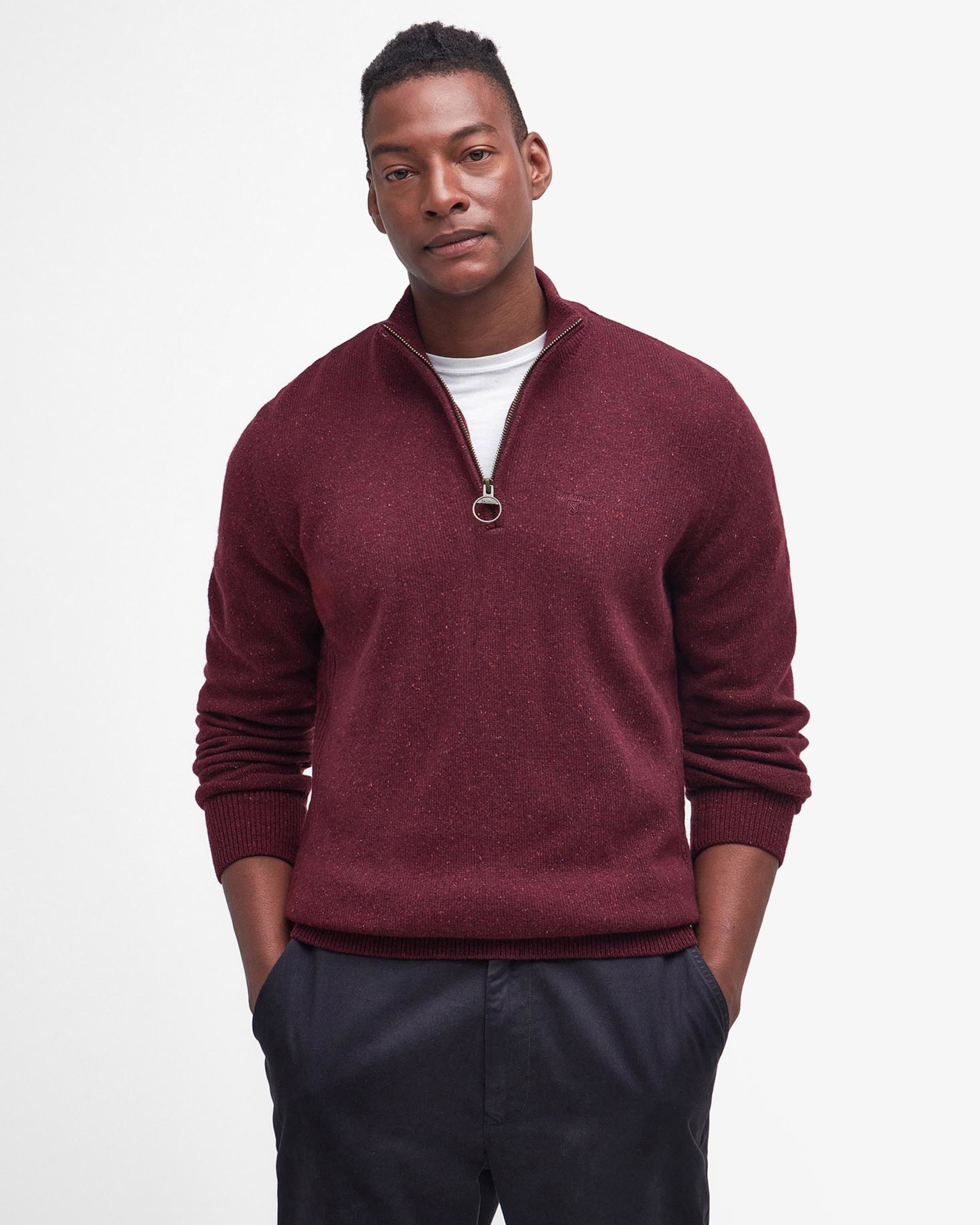 BARBOUR ESS TISBURY 1/2 ZIP KNIT SWEATER