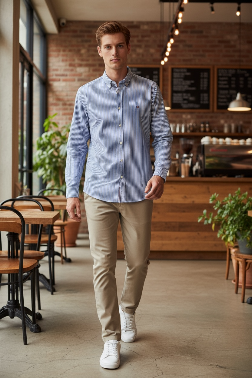 TOMMY HILFIGER CORE FLEX CLASS STRIPE  SHIRT