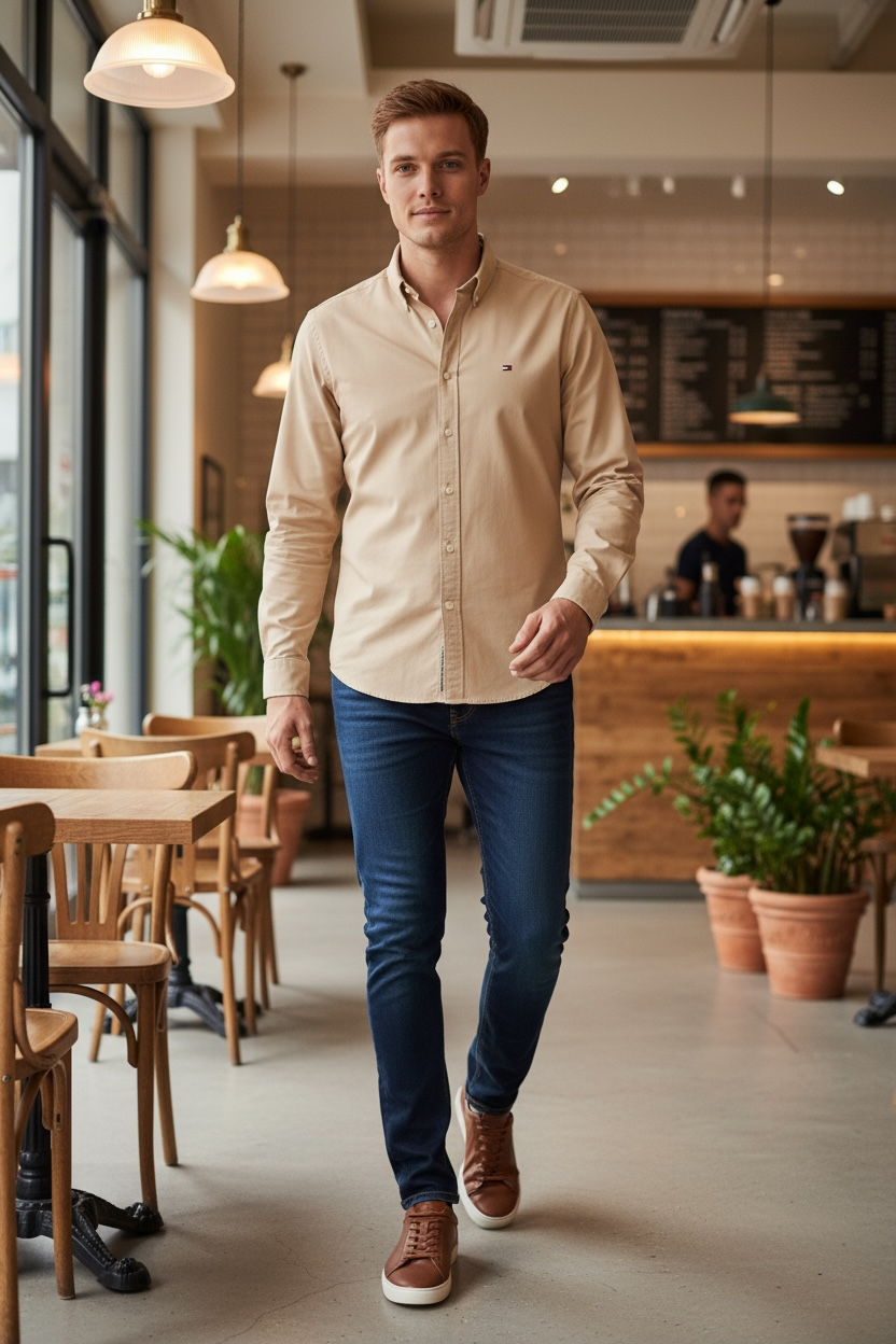 TOMMY HILFIGER FLEX POPLIN SOL SHIRT