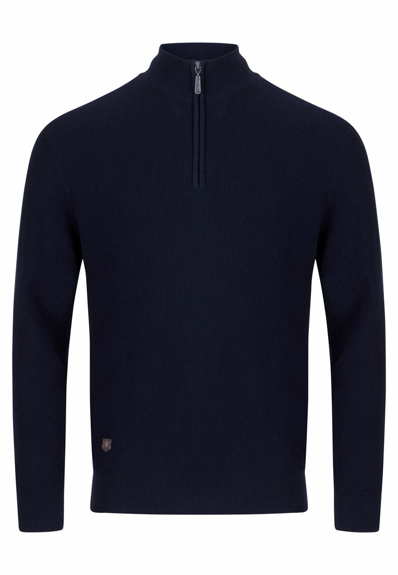 6TH SENSE HARRY ZIP NAVY REED  SWEATER