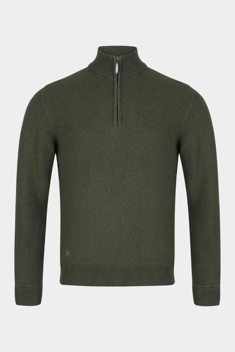 6TH SENSE ANDREW ZIP GREEN  SWEATER