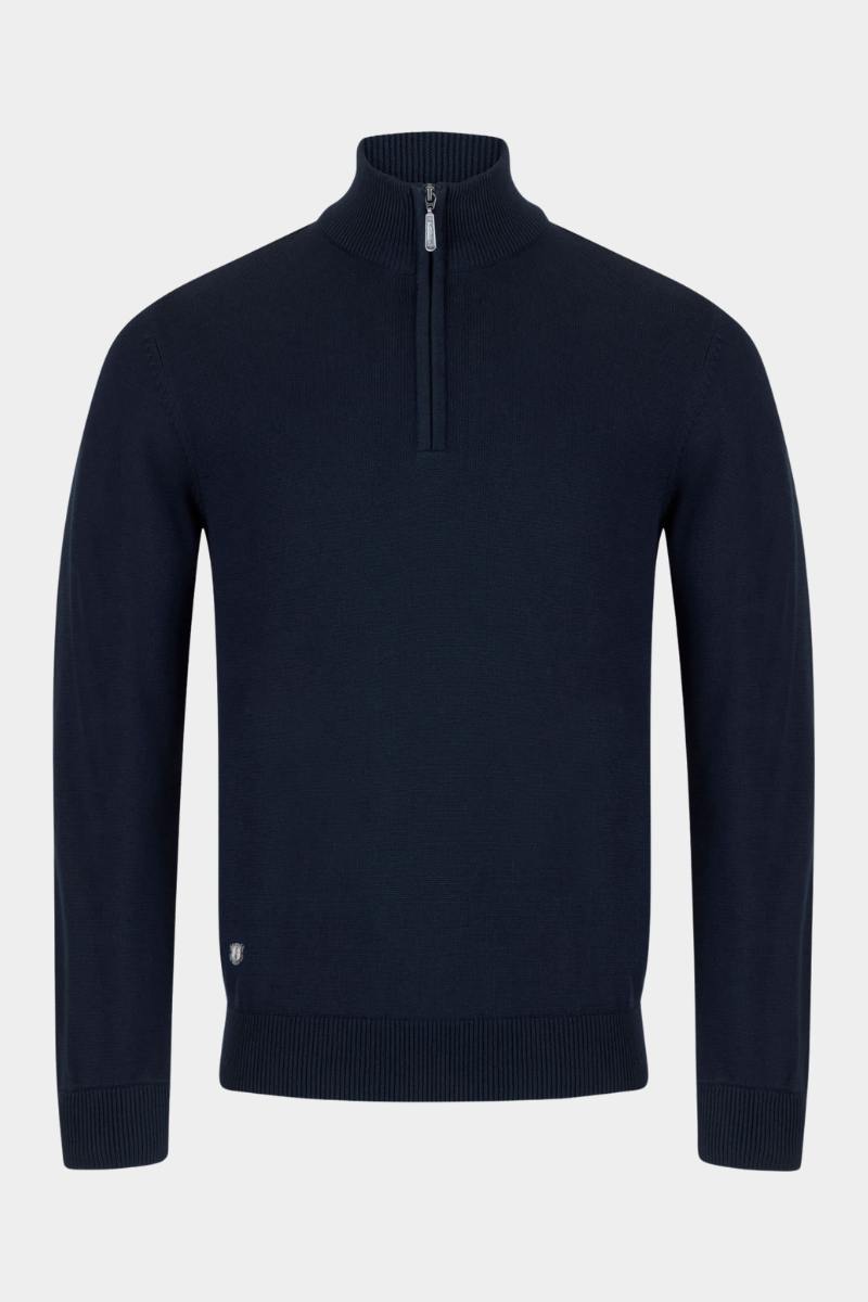 6TH SENSE ANDREW ZIP NAVY  SWEATER