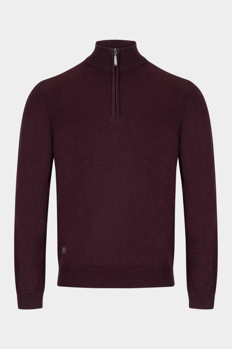 6TH SENSE ANDREW ZIP WINE SWEATER