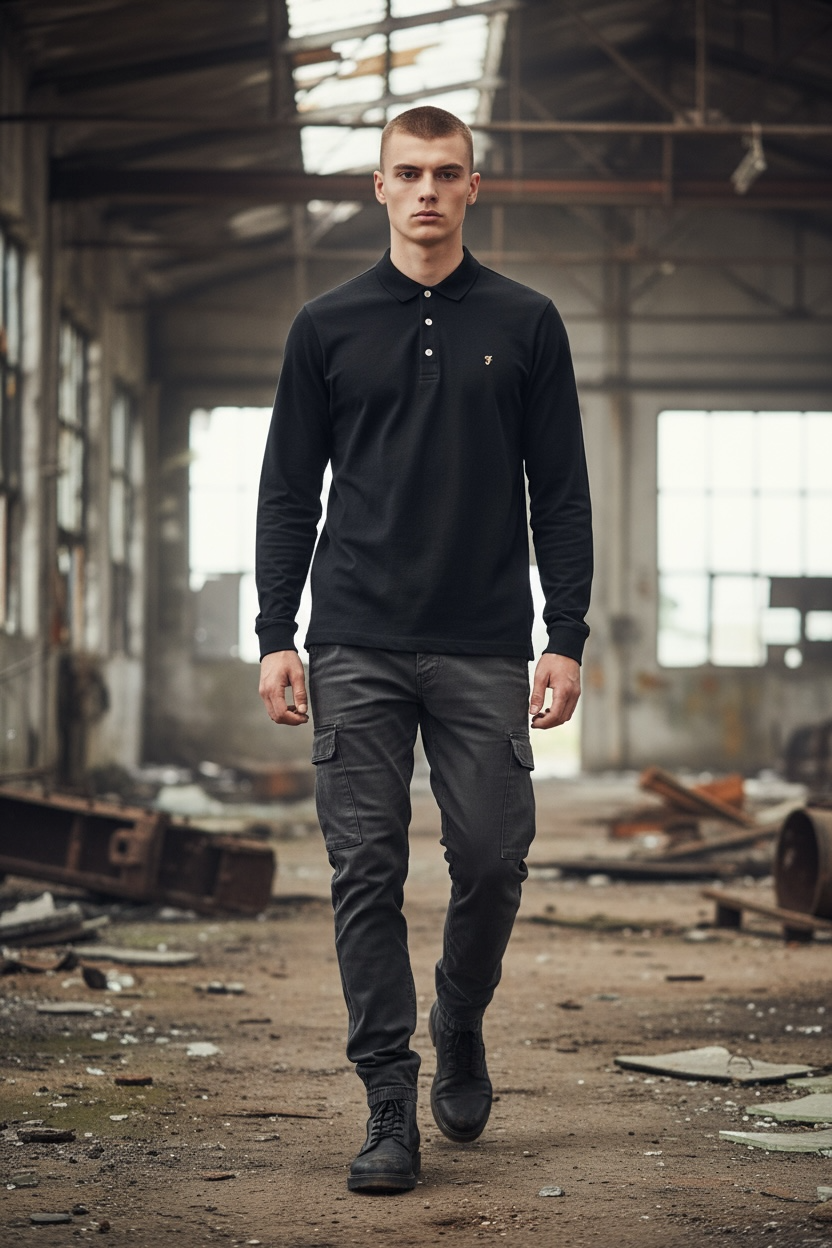 FARAH BLANES LONG SLEEVE POLO