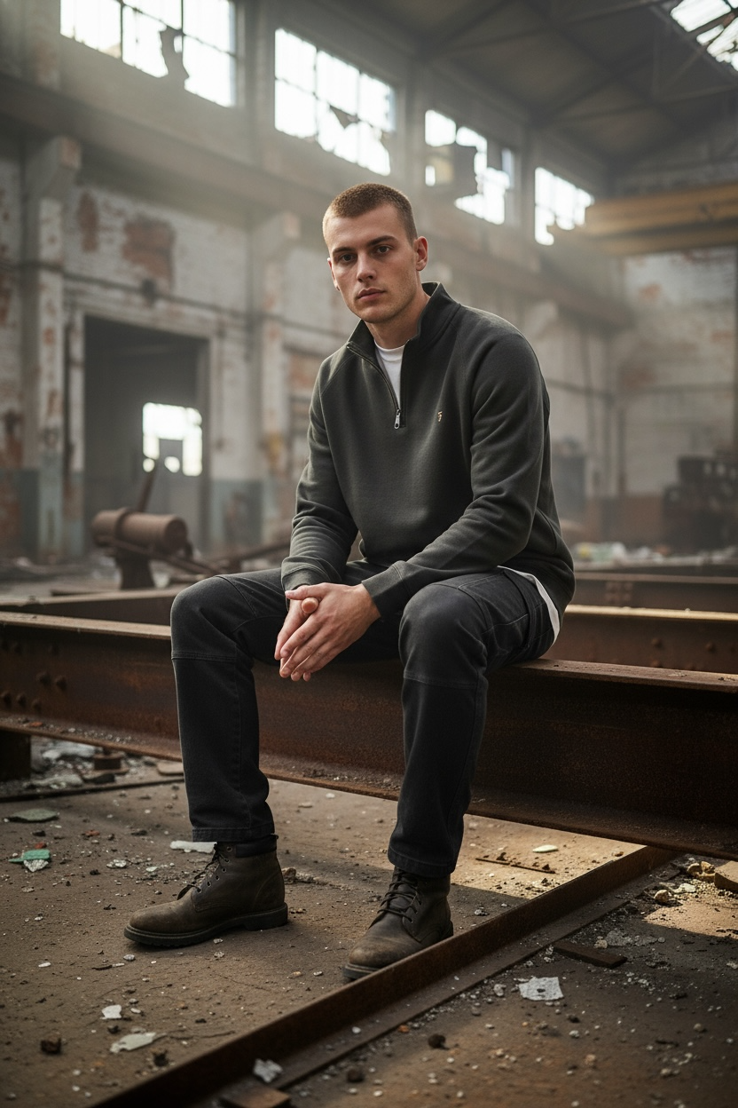 FARAH JIM 1/2 ZIP SWEAT