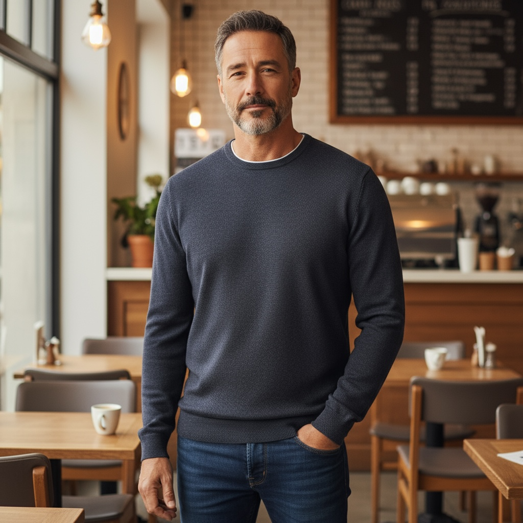 CASA MODA NAVY CREW SWEATER